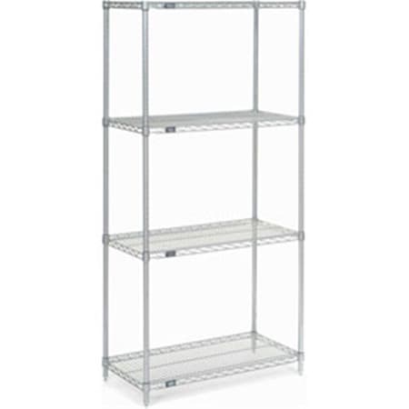 Designed To Furnish Nexel Chrome Wire Shelving - Chrome - 36 x 18 x 74 in. DE3494339